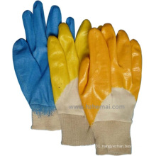 Yellow Nitrile Half Dipped Gardening Safety Working Glove